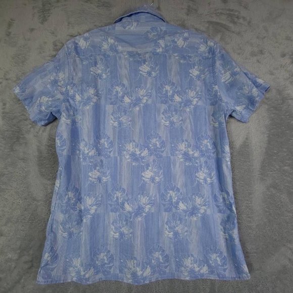 Selected Homme Mens Judd Shirt Button Up Blue Shadow Floral Short‎ Sleeve M New - Picture 2 of 8